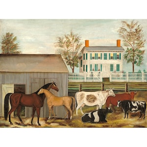 Arte popular: The Barnyard (finales del siglo XIX) - Giclee Fine Art Print