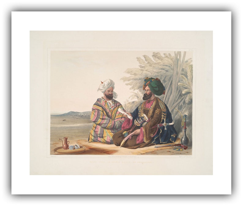 James Rattray : Meerz Fyze, an Oosbeg Elchee, or Ambassador 1848 Giclee Fine Art Print 20 x 24 inches