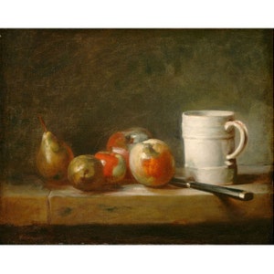 Jean Simeon Chardin : Still Life with a White Mug c. 1764 Giclee Fine Art Print image 1