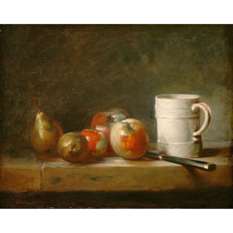 Jean Simeon Chardin : Still Life with a White Mug c. 1764 Giclee Fine Art Print image 1