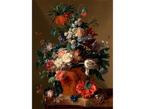 Vintage 1997 “Flowers in a Terracotta Vase” Floral Art Poster Vintage 1997 “Flowers in a Terracotta Vase” Floral Art Poster