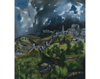 El Greco : View of Toledo (c. 1598-1599) - Giclee Fine Art Print