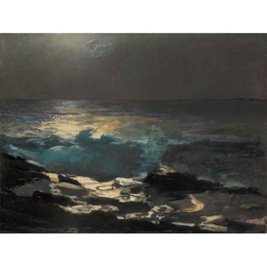 Winslow Homer : Moonlight, Wood Island Light (1894) - Giclee Fine Art Print