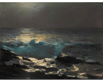 Winslow Homer : Moonlight, Wood Island Light (1894) - Giclee Fine Art Print