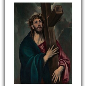 El Greco : Cristo cargando la cruz c. 1577-1587 Giclee Fine Art Print 16 x 20 pulgadas