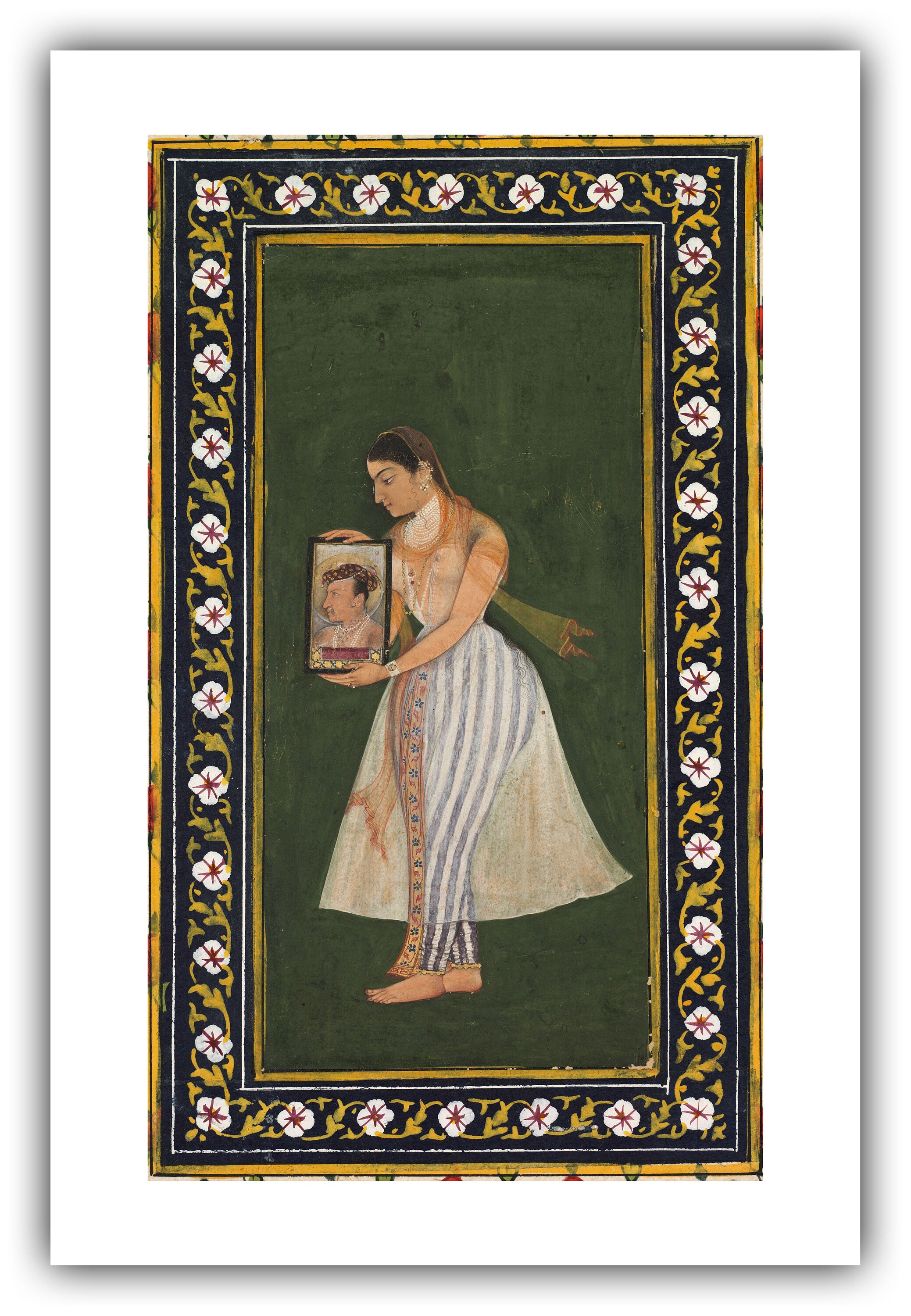 ビシャンダス：ジャハーンギール皇帝の肖像画を持つヌール・ジャハーン