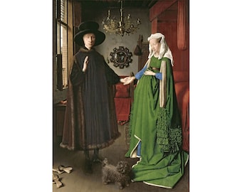 Jan van Eyck : The Portrait of Giovanni Arnolfini and His Wife Giovanna Cenami (1434) - Giclee Fine Art Print