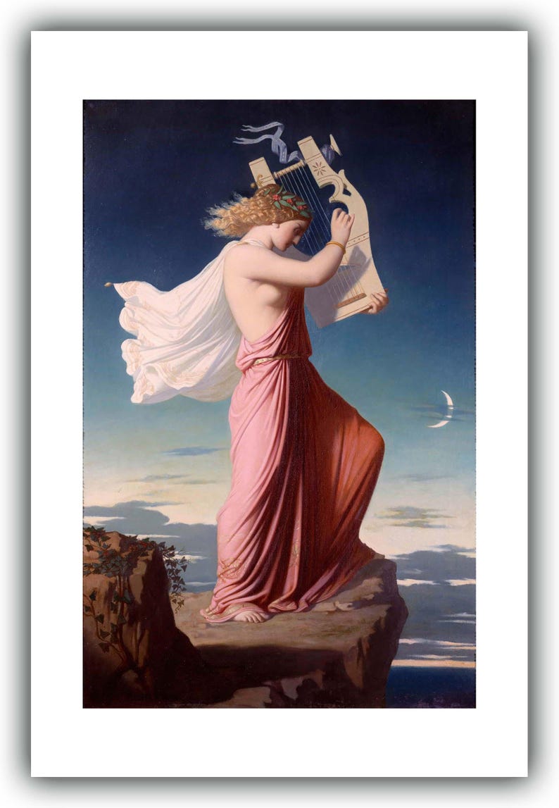 Leopold Burthe Portrait of the Greek Poet Sappho Playing the Lyre