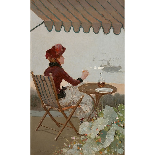 Jean Beraud : Seaside Café (1884) - Giclee Fine Art Print