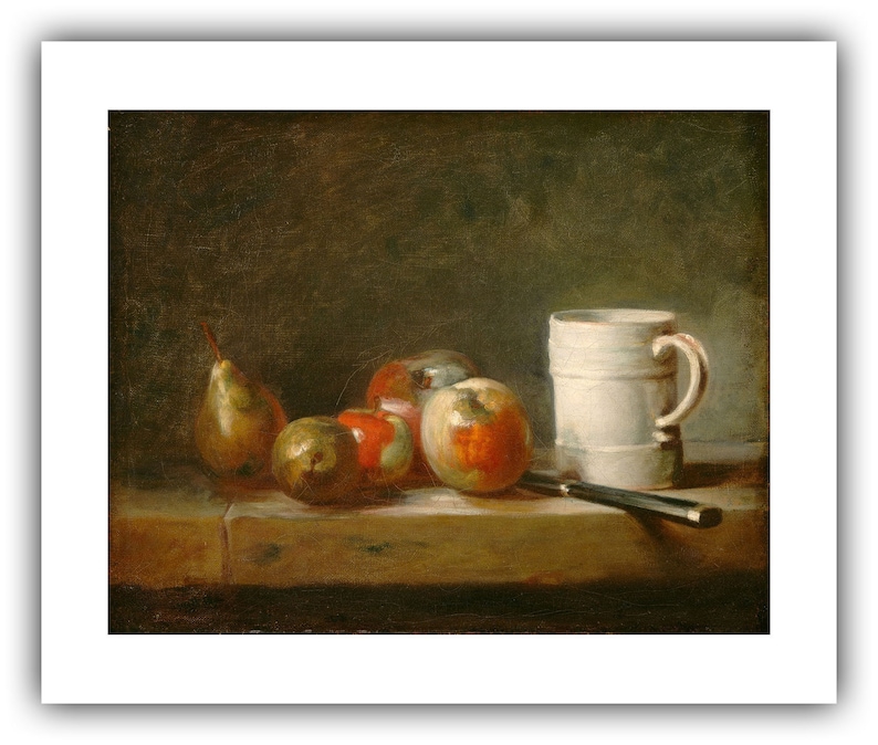 Jean Simeon Chardin : Still Life with a White Mug c. 1764 Giclee Fine Art Print 20 x 24 inches