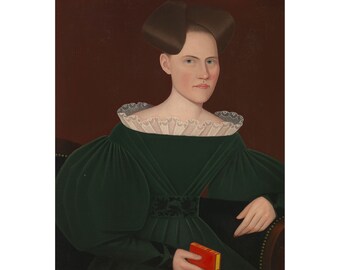 Ammi Phillips : Portrait of Helen (Lena) Ten Broeck (1834) - Giclee Fine Art Print