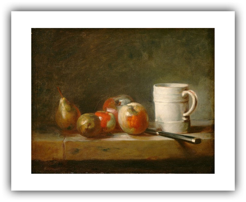 Jean Simeon Chardin : Still Life with a White Mug c. 1764 Giclee Fine Art Print 16 x 20 inches