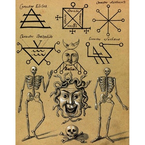 Occult Art : Sigils of Evil Spirits (Compendium Rarissimum, c. 1792) - Giclee Fine Art Print