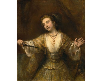 Rembrandt van Rijn : Lucretia (1664) - Giclee Fine Art Print