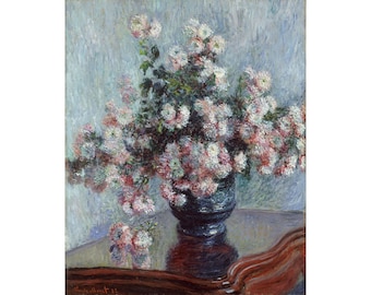 Claude Monet: Crisantemos (1882) - Impresión Giclée de Bellas Artes