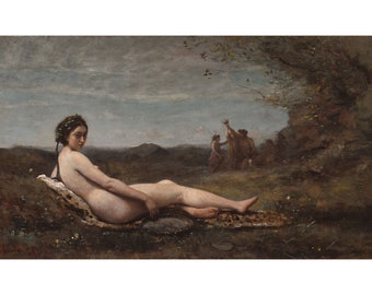 Camille Corot : Repose (1860) - Giclee Fine Art Print