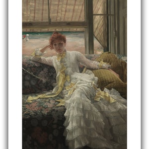 James Tissot : Seaside July Specimen of a Portrait 1878 Giclee Fine Art Print 24 x 36 inches