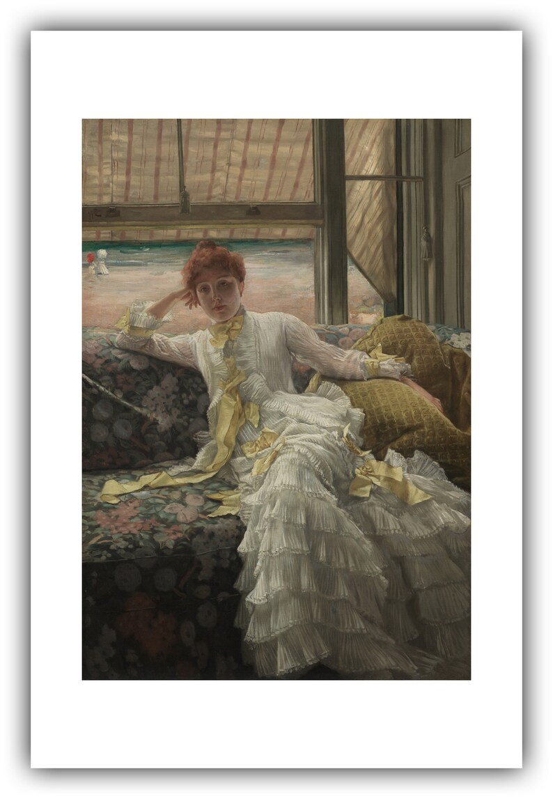 James Tissot : Seaside July Specimen of a Portrait 1878 Giclee Fine Art Print 24 x 36 inches