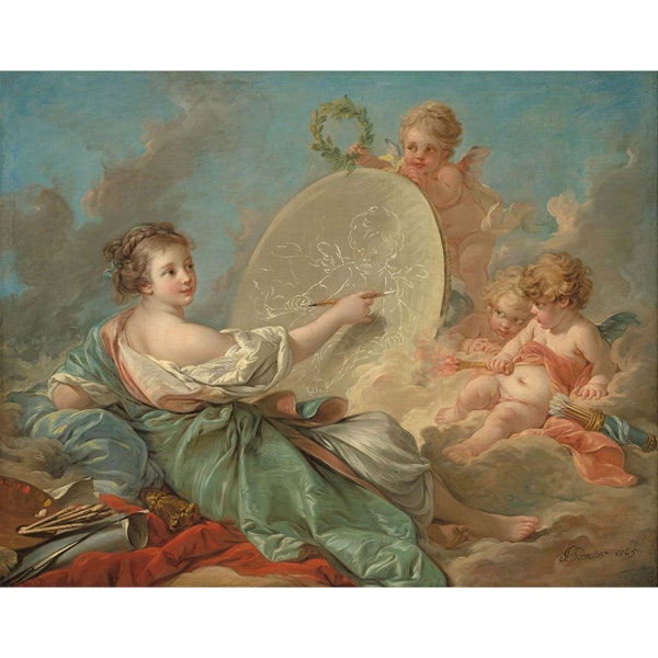 Francois Boucher : Allegory of Painting (1765) - Giclee Fine Art Print