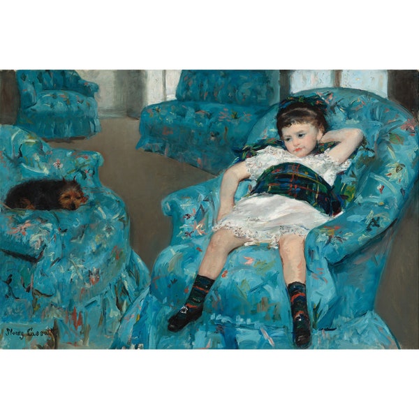 Mary Cassatt : Petite fille dans un fauteuil bleu (1878) - Giclee Fine Art Print