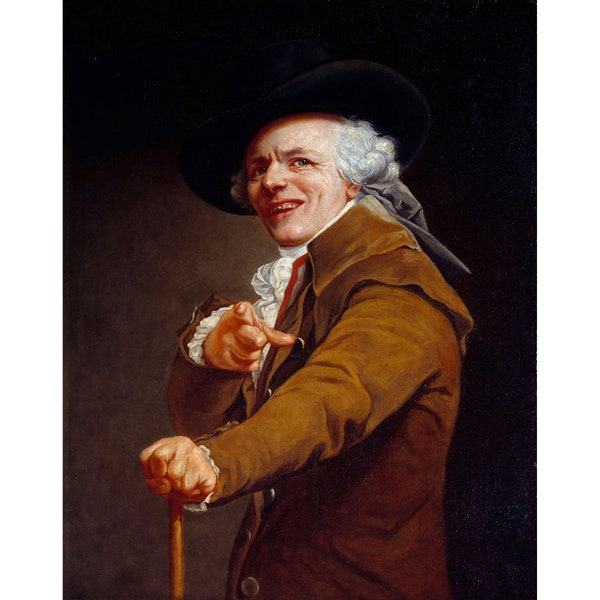 Joseph Ducreux : autoportrait de l'artiste sous les traits d'un moqueur (1802) - Impression giclée d'art