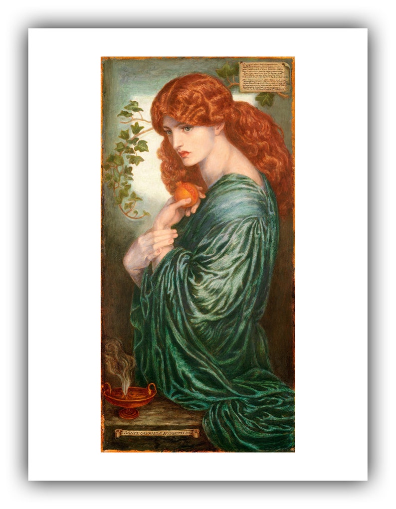 Dante Gabriel Rossetti : Proserpine Persephone 1882 Giclee Fine Art Print 9 x 12 inches