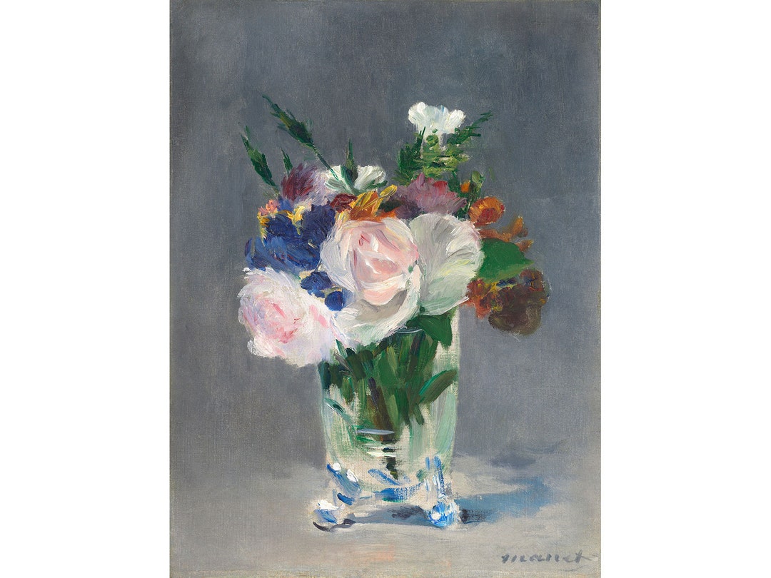 エドゥアール・マネ：クリスタルの花瓶の花（1882年頃