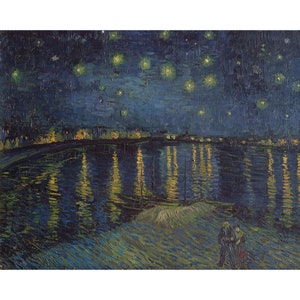 Vincent van Gogh : Sternennacht über der Rhone (1888) - Giclee Fine Art Print