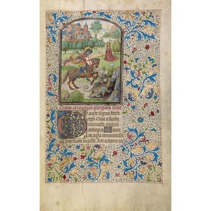 Willem Vrelant Illumination : Saint George and the Dragon (early 1460s) - Giclee Fine Art Print
