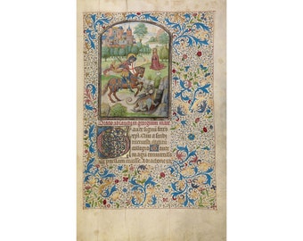 Willem Vrelant Illumination: San Giorgio e il drago (primi anni 1460) - Giclee Fine Art Print