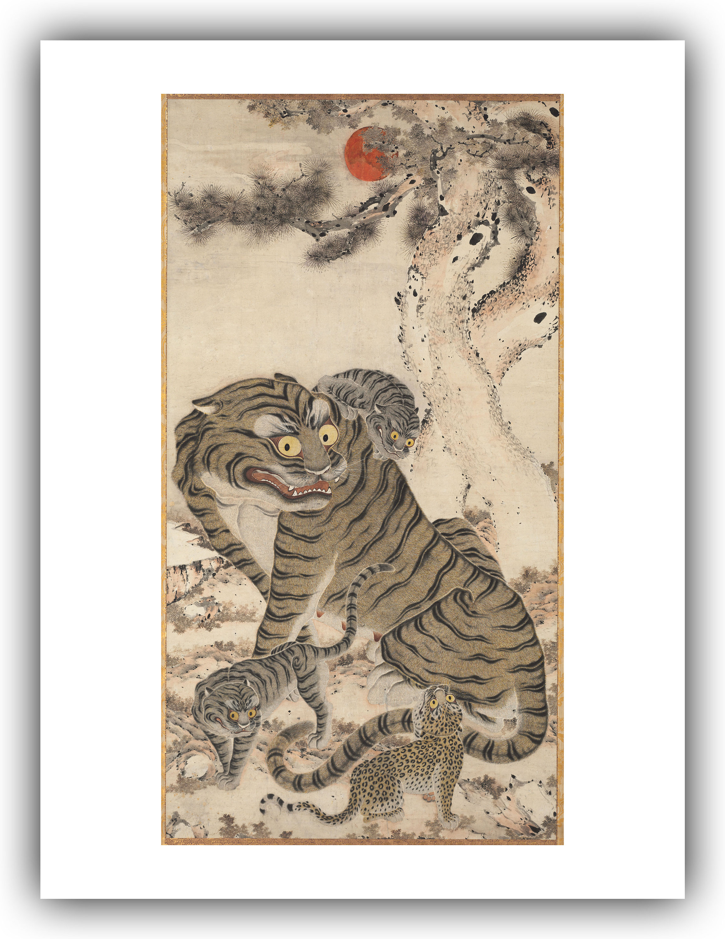 Korean Art : Tiger Family (late 1800s) - Giclee Fine Art