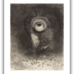 Odilon Redon : There was Perhaps a First Vision Attempted in the Flower 1883 Giclee Fine Art Print 16 x 20 inches