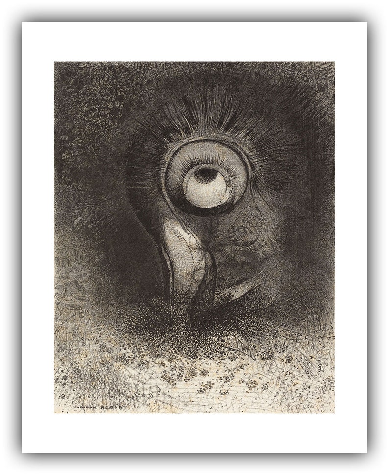 Odilon Redon : There was Perhaps a First Vision Attempted in the Flower 1883 Giclee Fine Art Print 16 x 20 inches