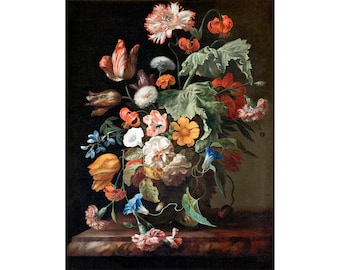 Rachel Ruysch : Still Life with Flowers (c. 1700) - Giclee Fine Art Print