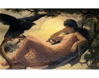 John Scott : An the Night the Raven Sings, Bosom'd High in the Tufted Trees, Where Perhaps some Beauty Lies - Giclee Fine Art Print