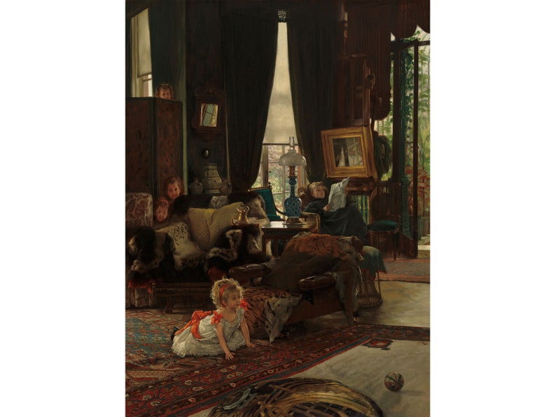 James Tissot : Hide and Seek c. 1877 Giclee Fine Art Print image 1