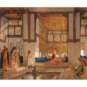 John Frederick Lewis : A Lady Receiving Visitors (The Reception) (1873) - Giclee Fine Art Print
