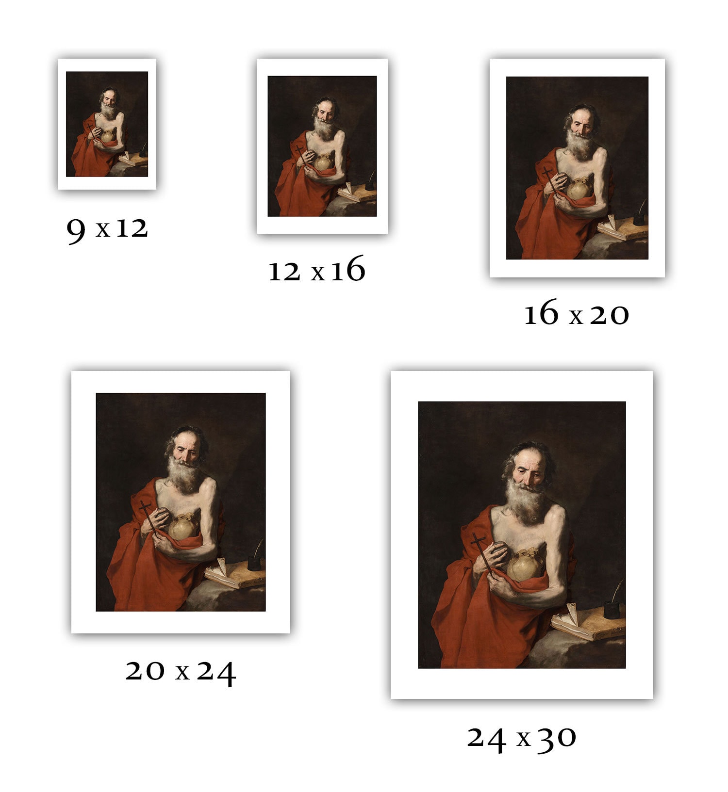 Jusepe De Ribera : Saint Jerome (c. 1638-1640) - Giclee Fine Art Print ...