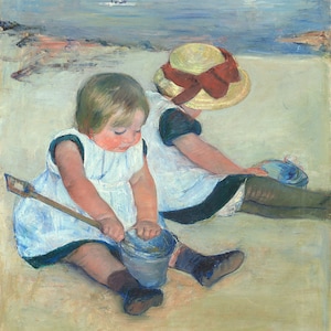 Mary Cassatt : Children Playing on the Beach 1884 Giclee Fine Art Print image 3