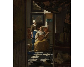 Johannes Vermeer : The Love Letter (c. 1669-1670) - Giclee Fine Art Print