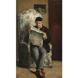 Paul Cezanne : The Artist&#39;s Father Reading &#39;L&#39;Evenement&#39; (1866) - Giclee Fine Art Print