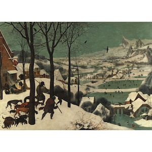 Pieter Brueghel the Elder : Hunters in the Snow (Winter) (1565) - Giclee Fine Art Print