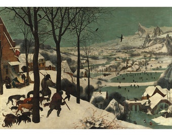 Pieter Brueghel the Elder : Hunters in the Snow (Winter) (1565) - Giclee Fine Art Print