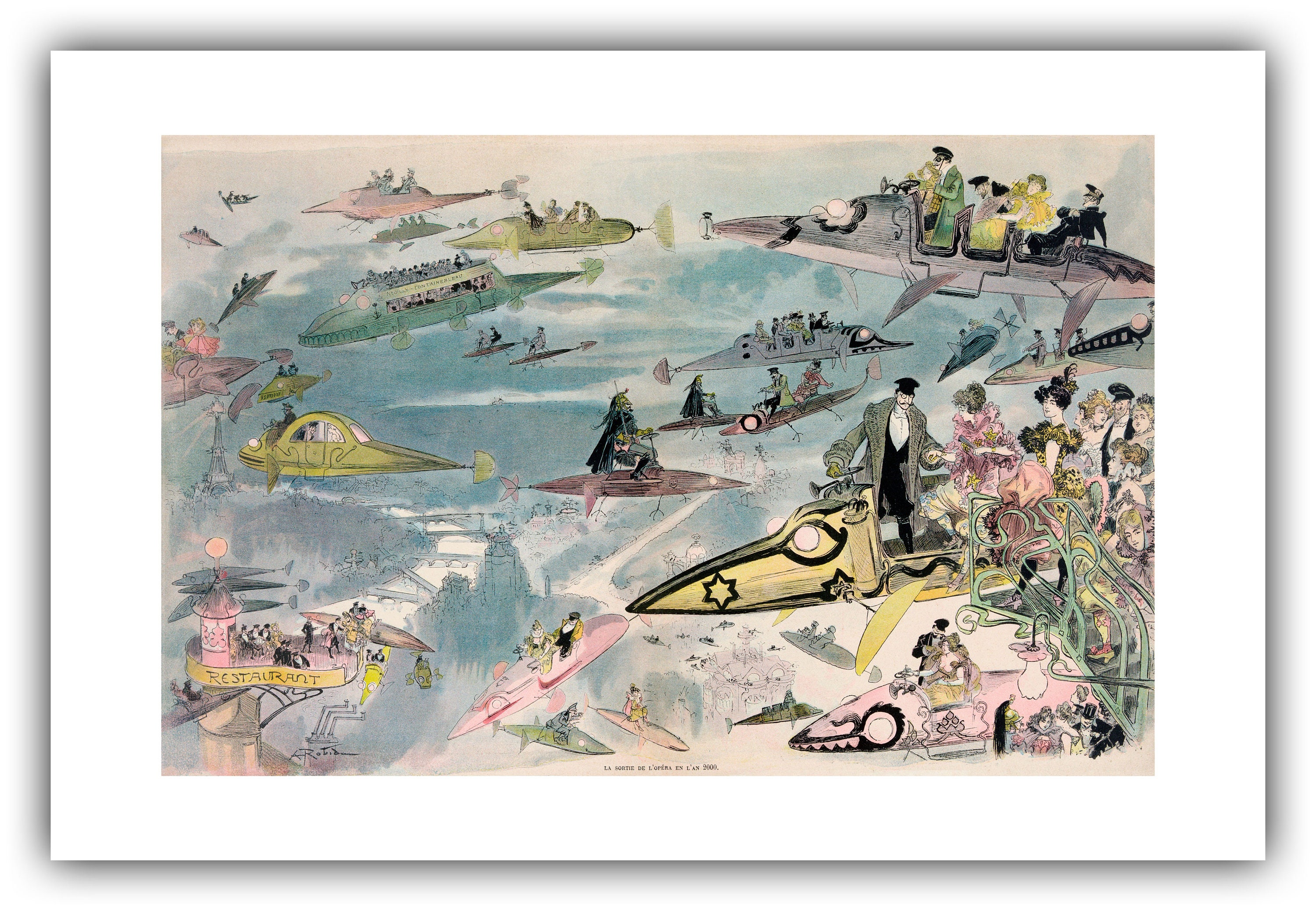 Albert Robida : the Egress of the Opera in the Year 2000 (c. 1902) - Giclee  Fine Art Print - Etsy New Zealand, image size:3000x2077
