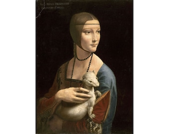 Leonardo da Vinci : The Lady with the Ermine (c. 1490) - Giclee Fine Art Print