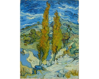 Vincent van Gogh : The Poplars at Saint-Remy (1889) - Giclee Fine Art Print