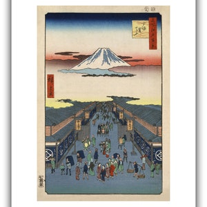 Utagawa Ando Hiroshige : Suruga-cho 1856 Giclee Fine Art Print 16 x 20 inches