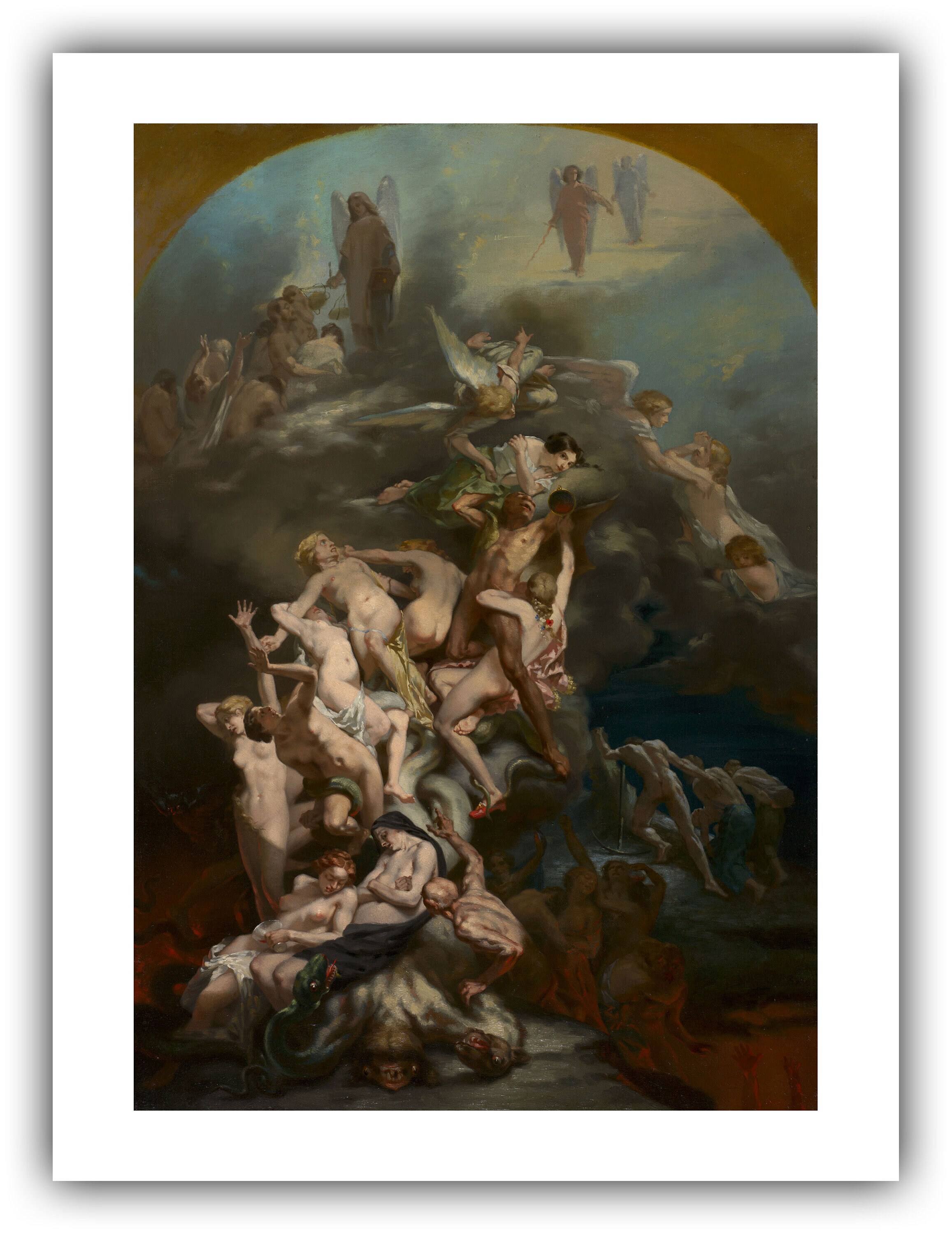 Octave Tassaert : Heaven and Hell (c. 1850) - Giclee Fine Art