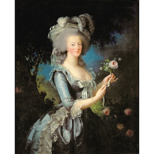 Elisabeth Louise Vigee Le Brun : Marie Antoinette with a Rose (1783) - Giclee Fine Art Print