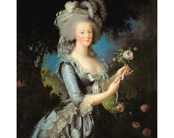Elisabeth Louise Vigee Le Brun : Marie Antoinette with a Rose (1783) - Giclee Fine Art Print